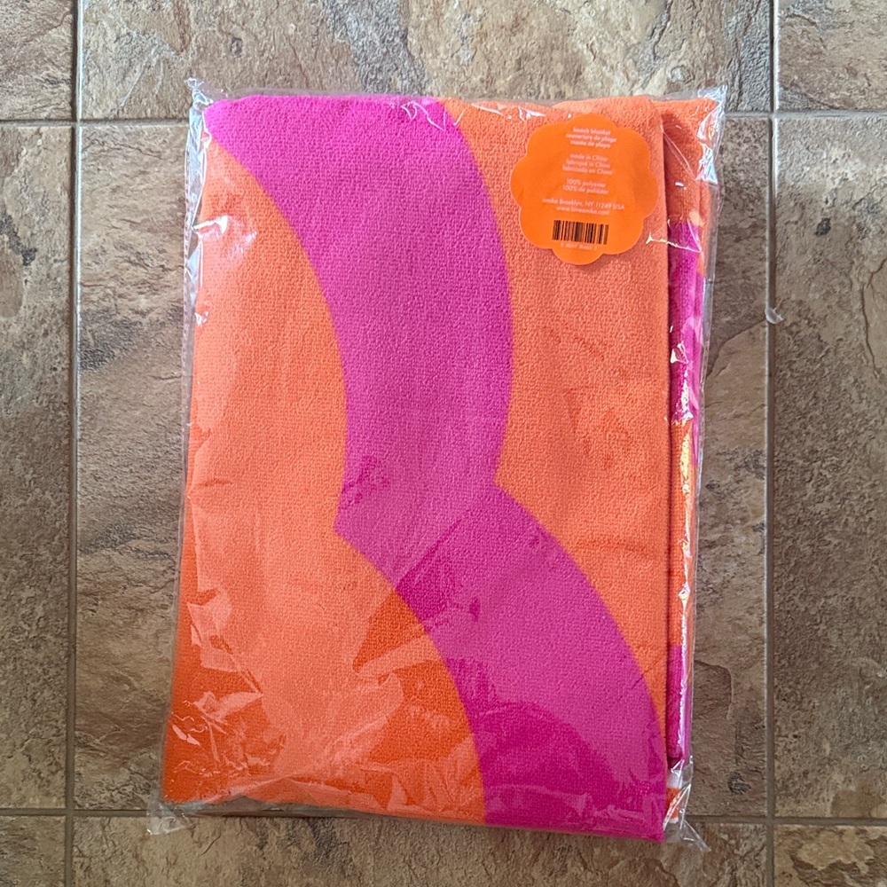 Amika Orange and Pink Beach Blanket